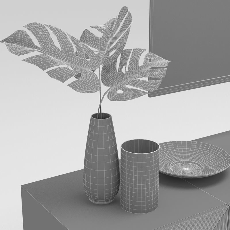 West elm media console 3D model_6