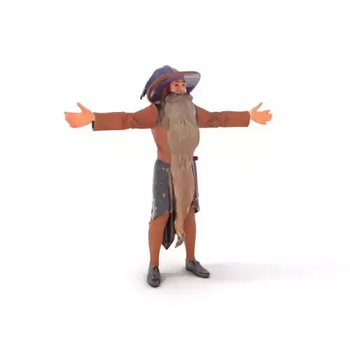 Wizard Character Model Pack with Detailed Robe and Hat