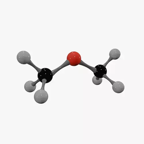 Dimethyl Ether Molecule Low-poly 3D model