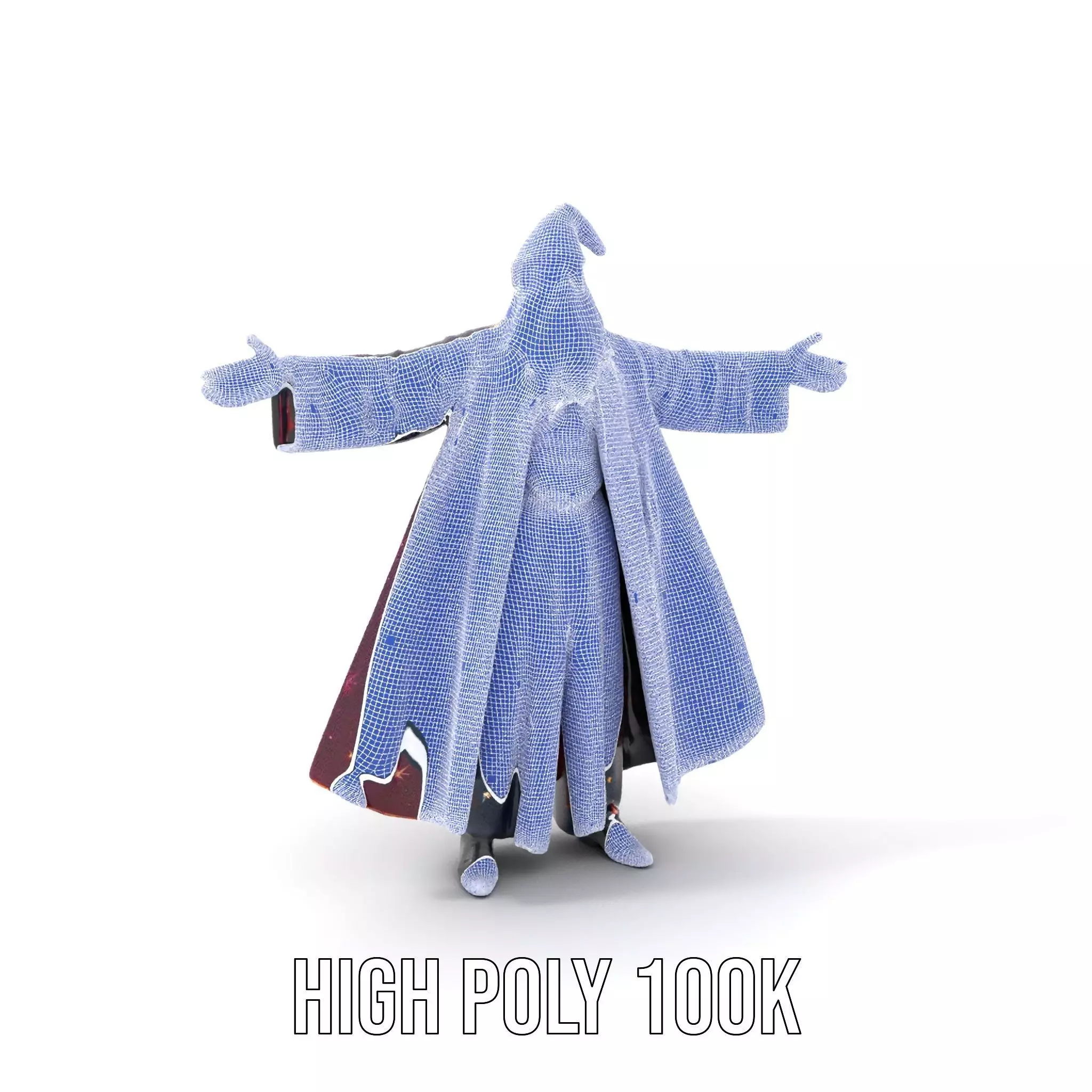Wizard Character Model Pack with Starry Robe Design Low-poly 3D model_4