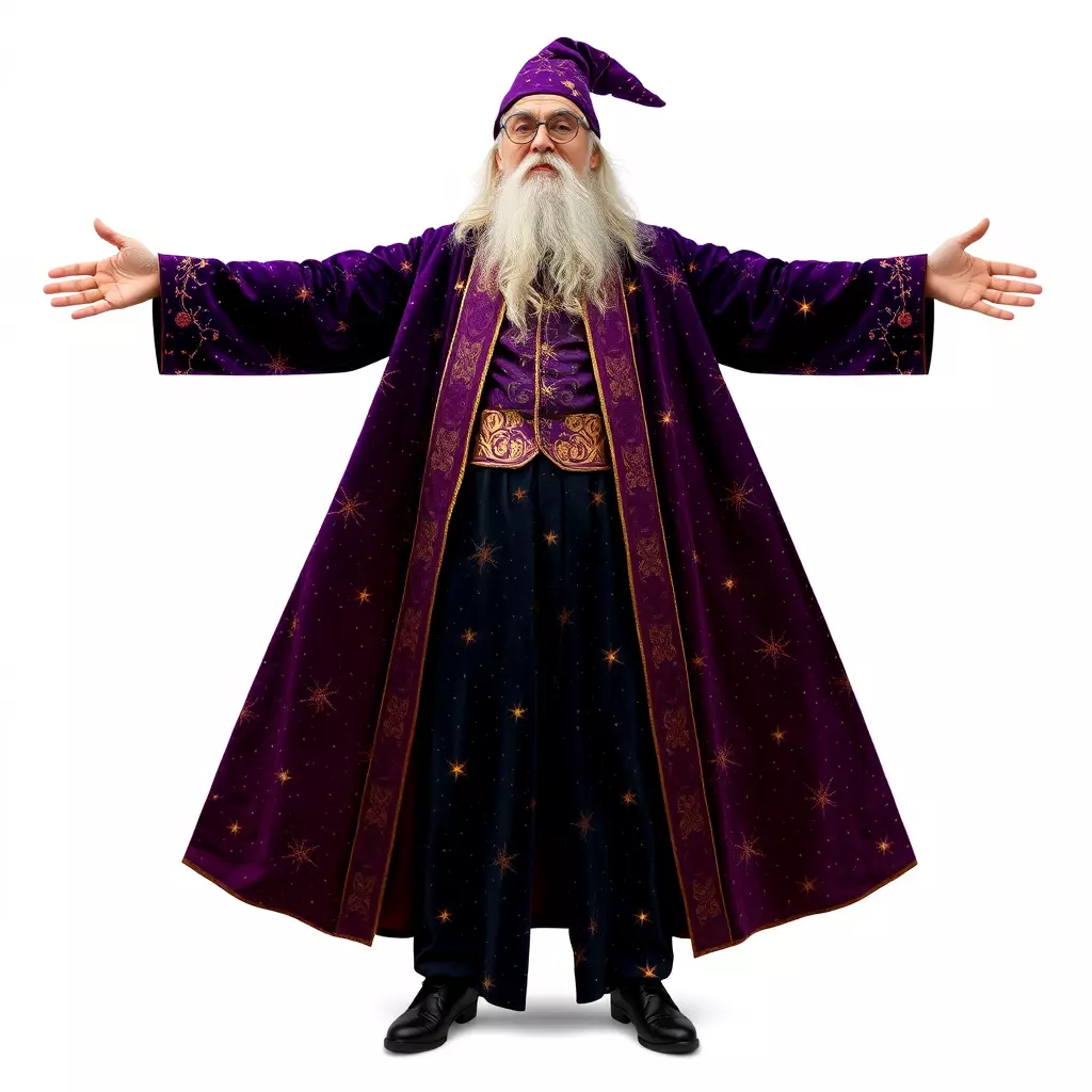 Wizard Character Model Pack with Starry Robe Design Low-poly 3D model_2