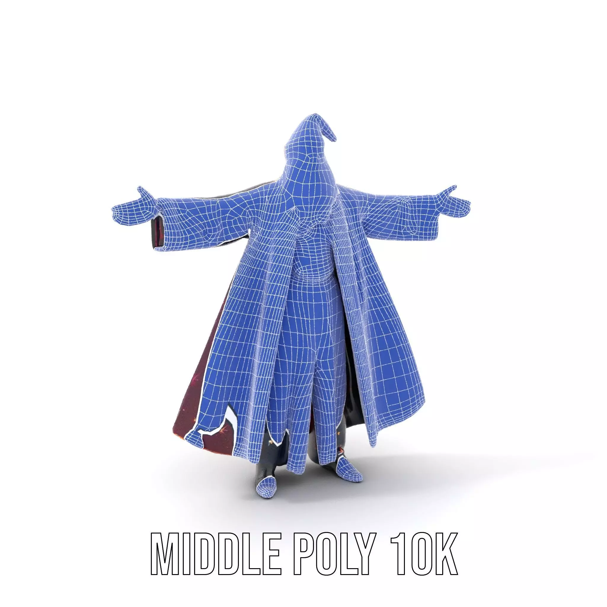 Wizard Character Model Pack with Starry Robe Design Low-poly 3D model_5