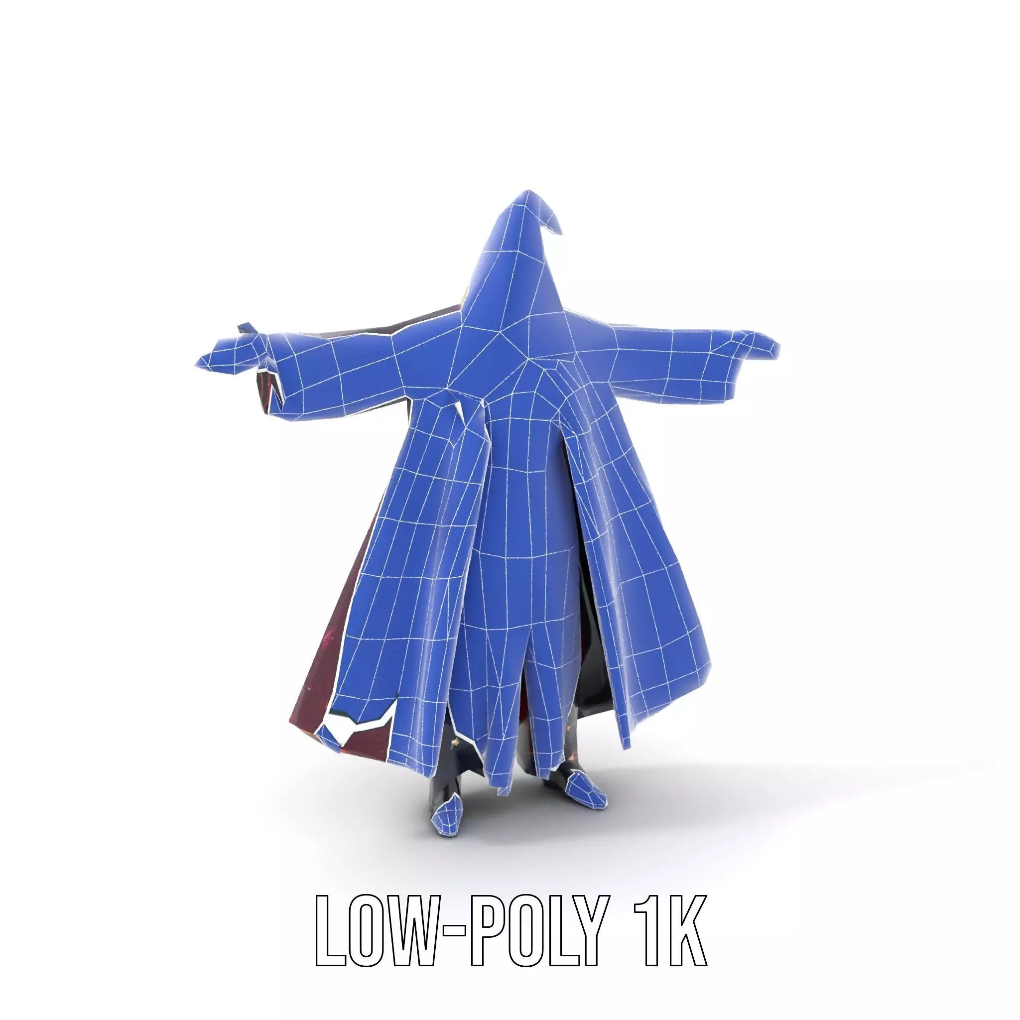 Wizard Character Model Pack with Starry Robe Design Low-poly 3D model_19