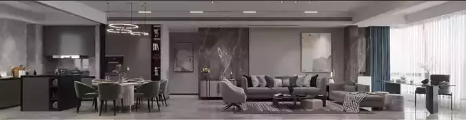 Living room and dining room 35 3D model