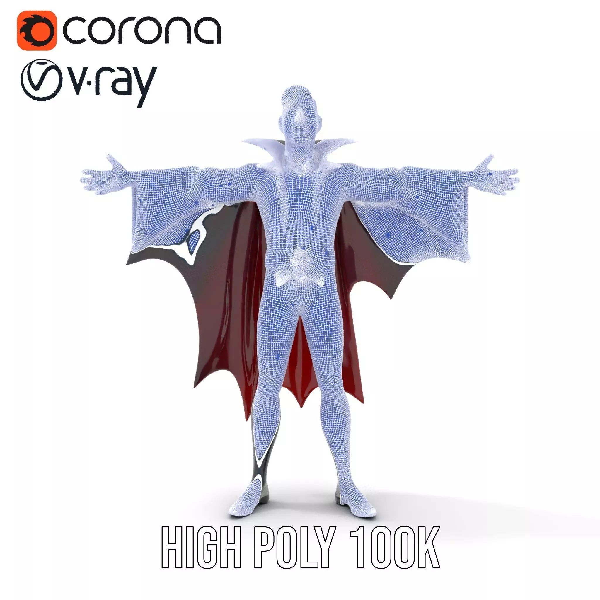 Vampire Character Model Pack with Iconic Cape Design Low-poly 3D model_34