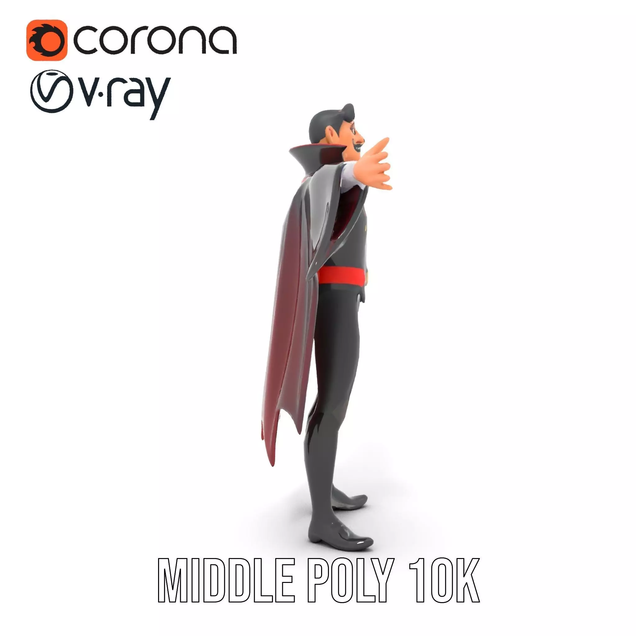 Vampire Character Model Pack with Iconic Cape Design Low-poly 3D model_21
