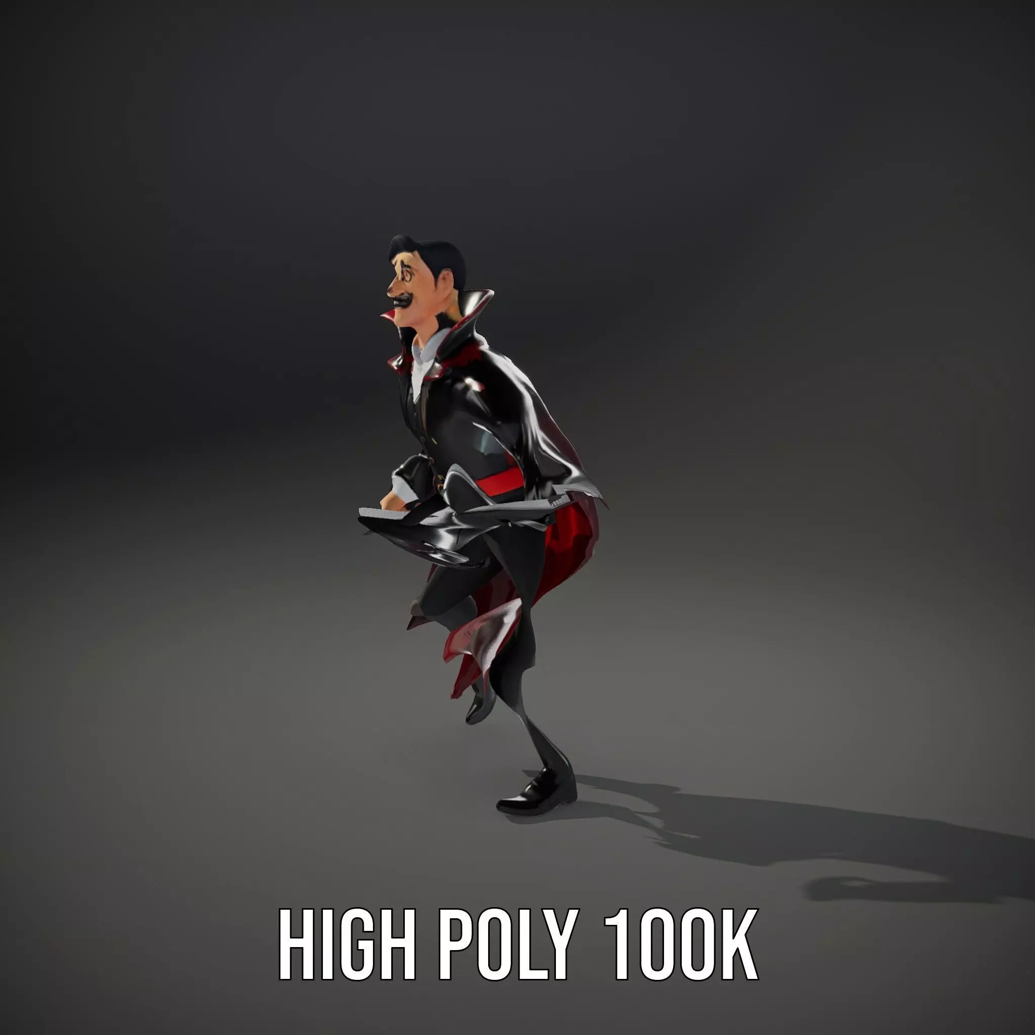 Vampire Character Model Pack with Iconic Cape Design Low-poly 3D model_11