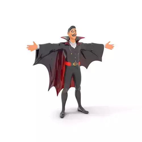 Vampire Character Model Pack with Iconic Cape Design Low-poly 3D model