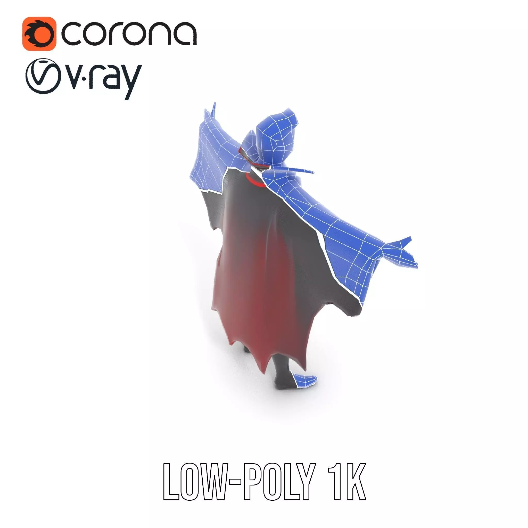 Vampire Character Model Pack with Iconic Cape Design Low-poly 3D model_16
