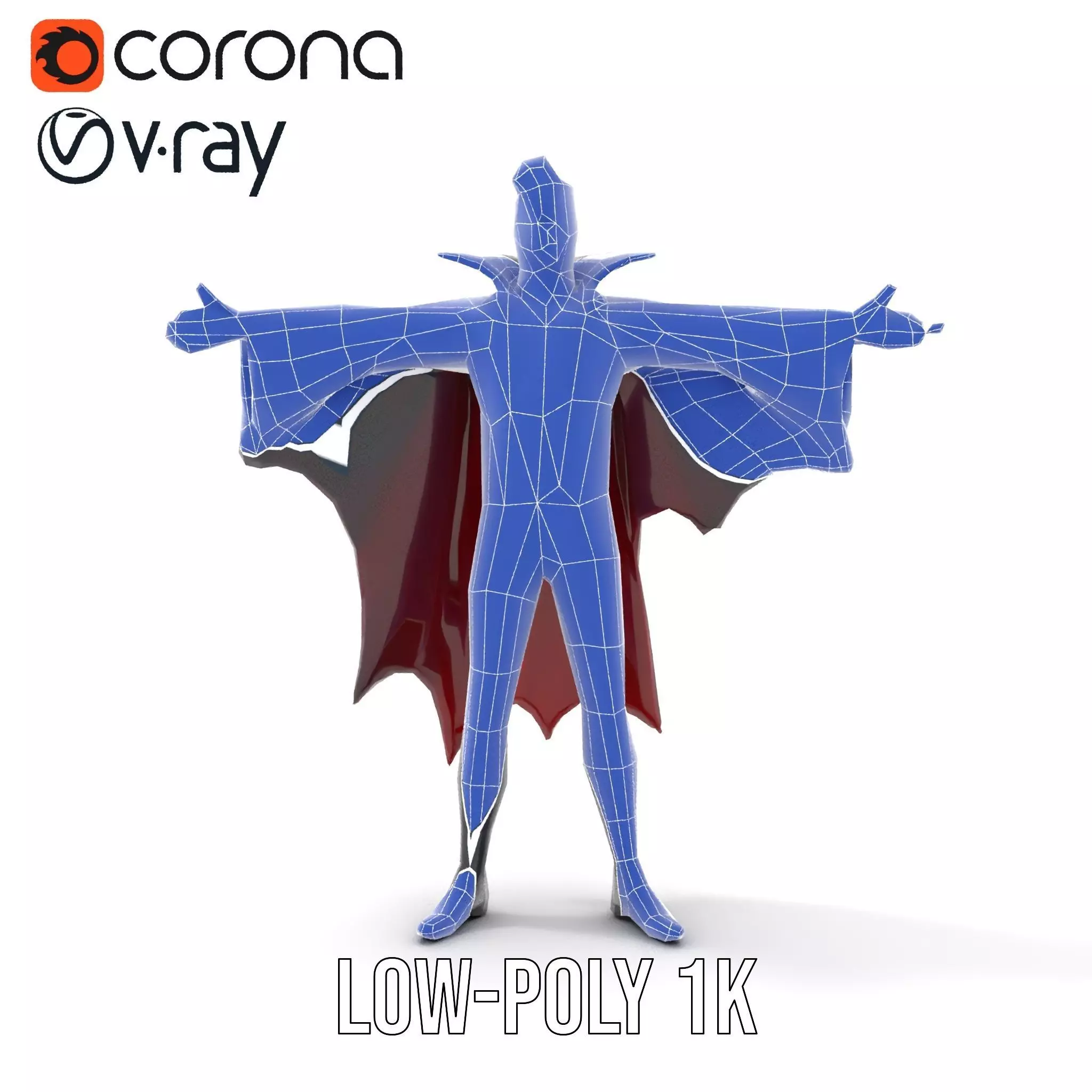 Vampire Character Model Pack with Iconic Cape Design Low-poly 3D model_22