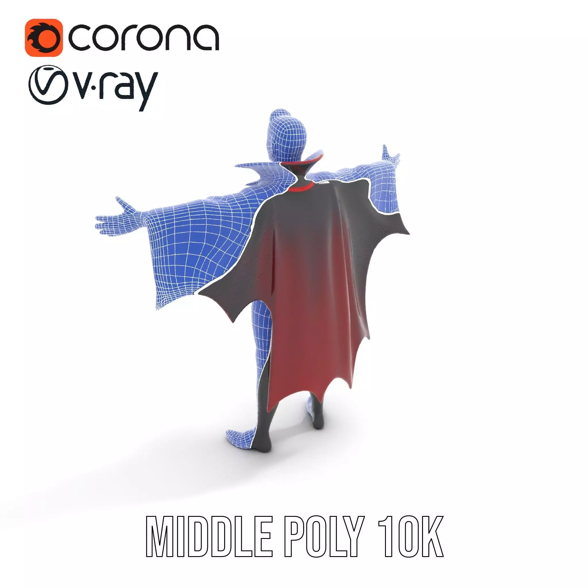 Vampire Character Model Pack with Iconic Cape Design Low-poly 3D model_29