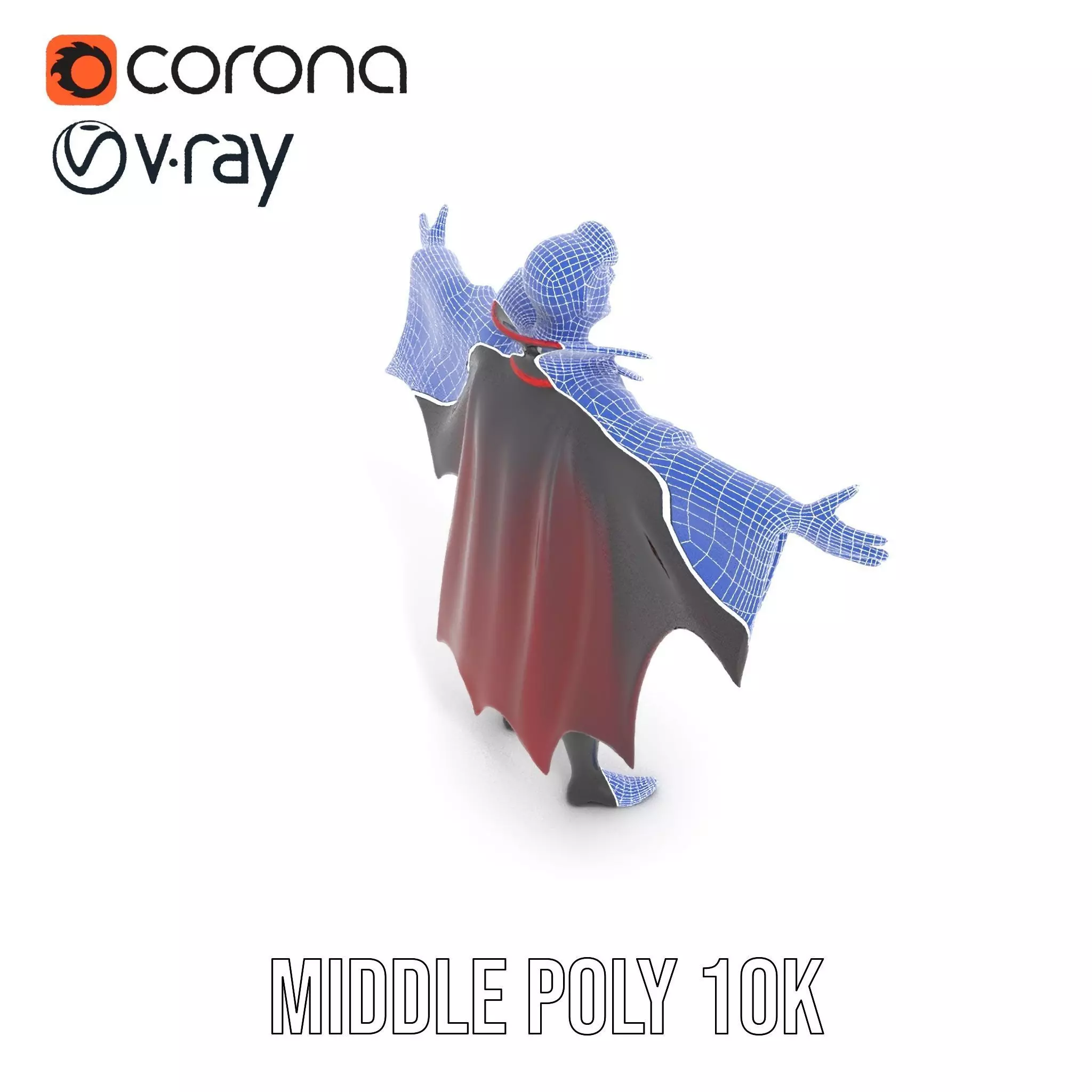 Vampire Character Model Pack with Iconic Cape Design Low-poly 3D model_26