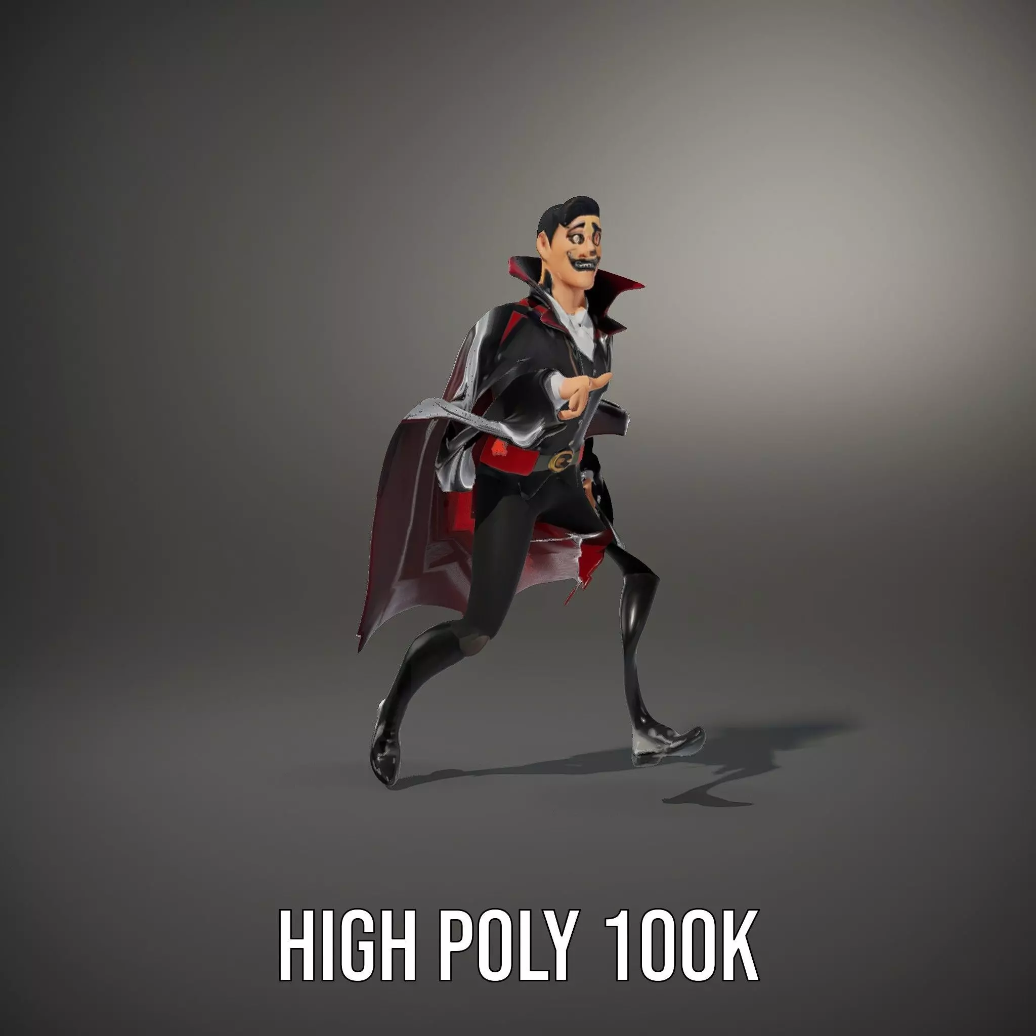 Vampire Character Model Pack with Iconic Cape Design Low-poly 3D model_14