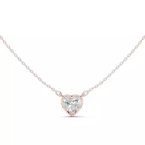 Solitaire Heart Diamond Bezel Set Pendant Woman 3dm STL Video 3D print model