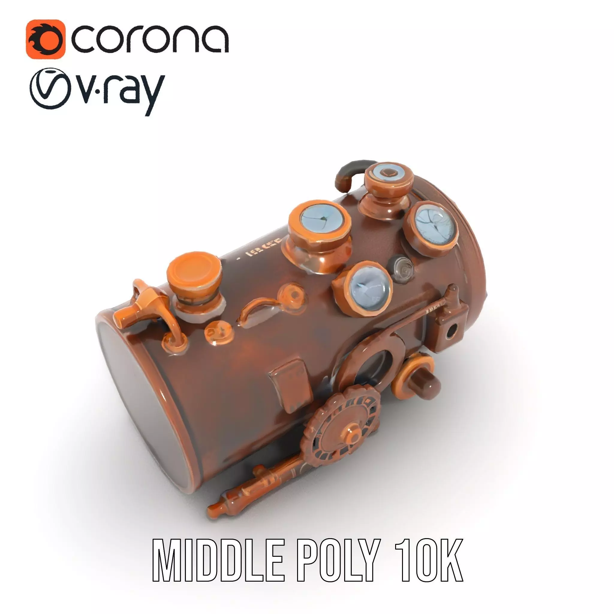 Steampunk Engine Gauge model pack Low-poly 3D model_6