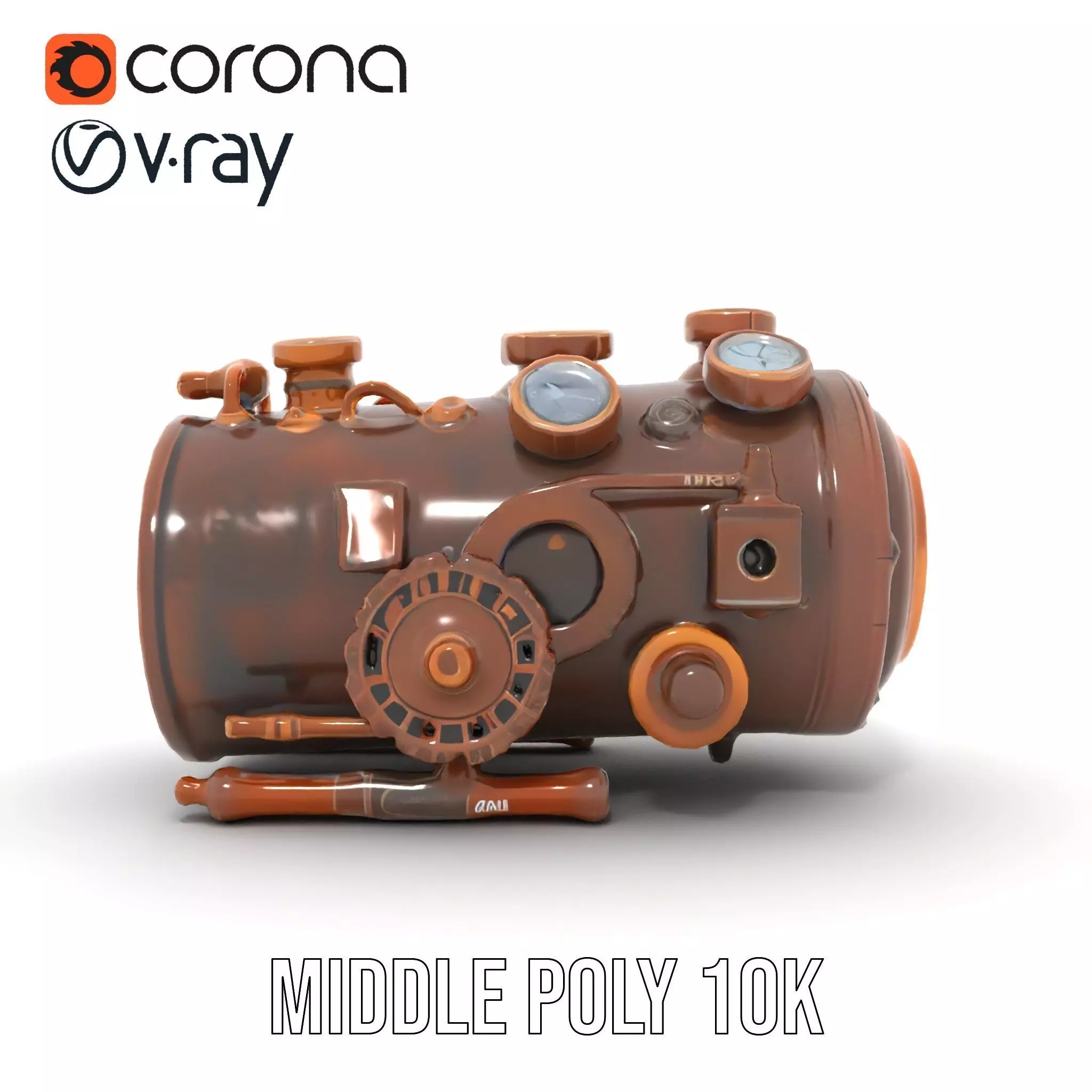 Steampunk Engine Gauge model pack Low-poly 3D model_13