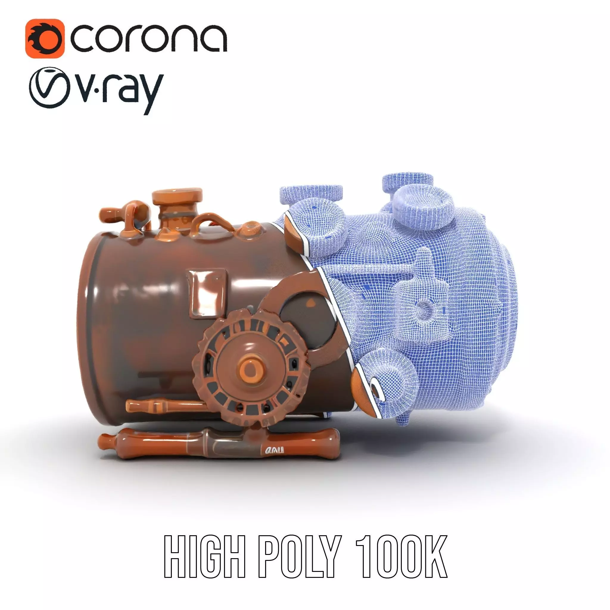 Steampunk Engine Gauge model pack Low-poly 3D model_34