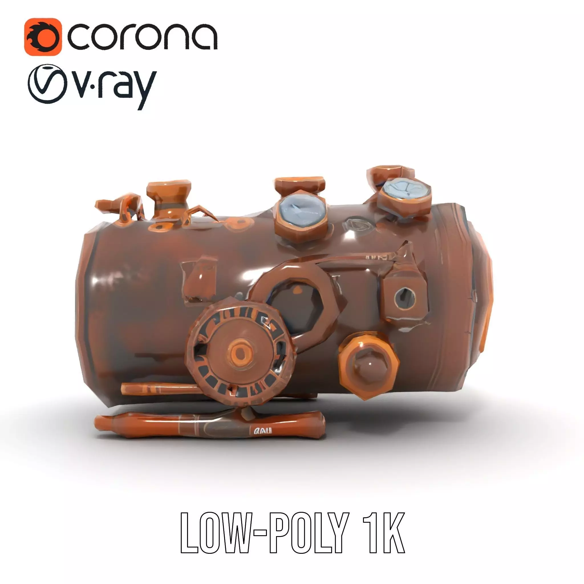 Steampunk Engine Gauge model pack Low-poly 3D model_19