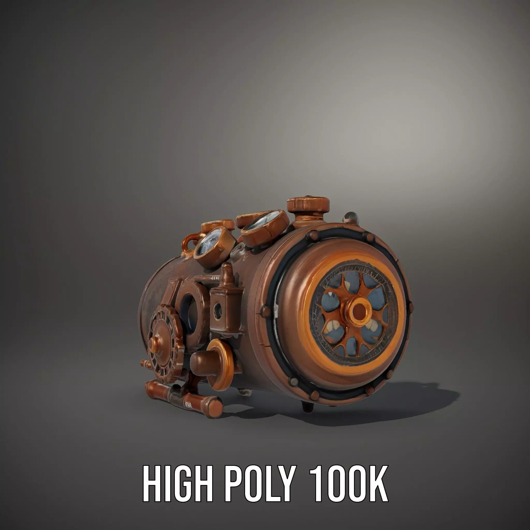 Steampunk Engine Gauge model pack Low-poly 3D model_10