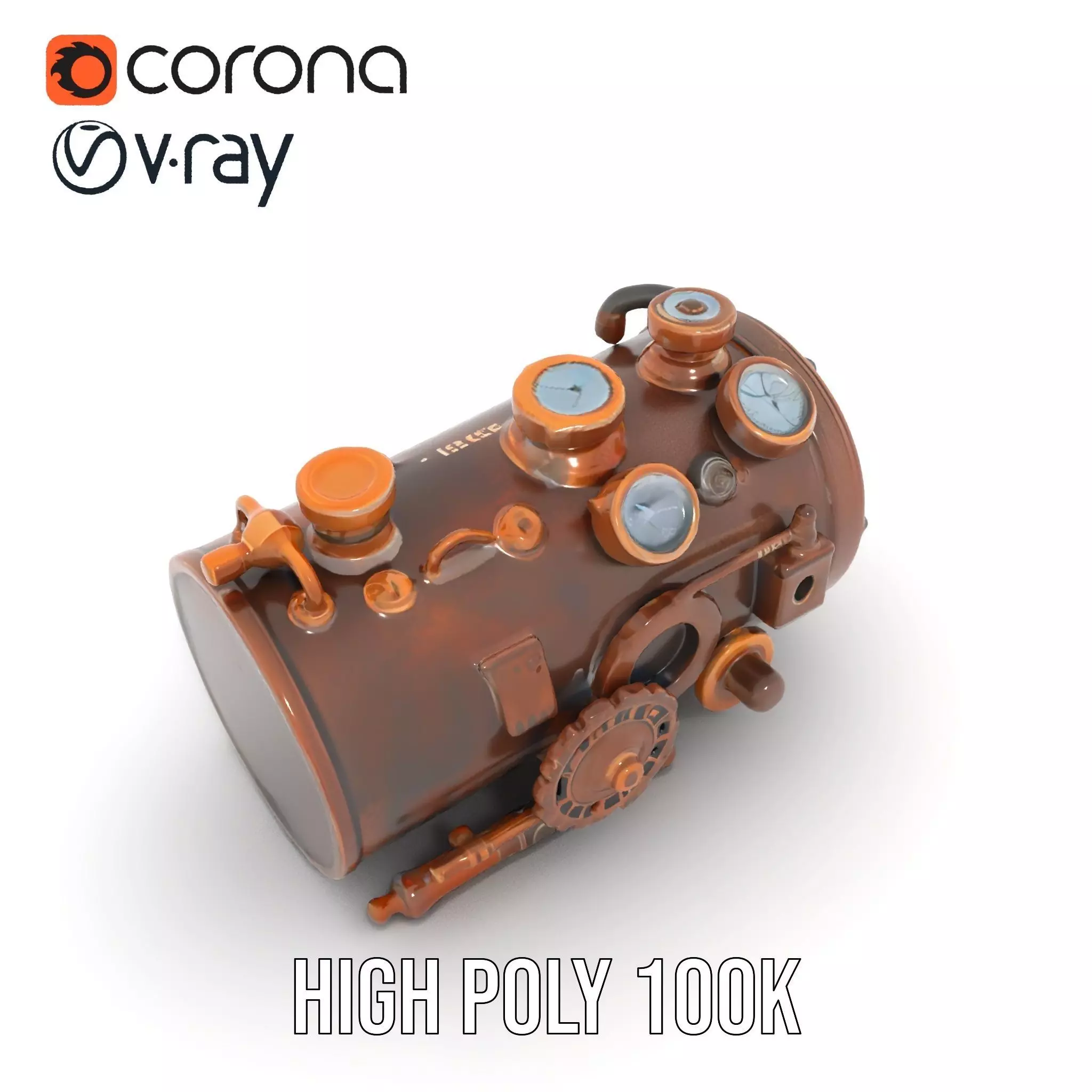 Steampunk Engine Gauge model pack Low-poly 3D model_23