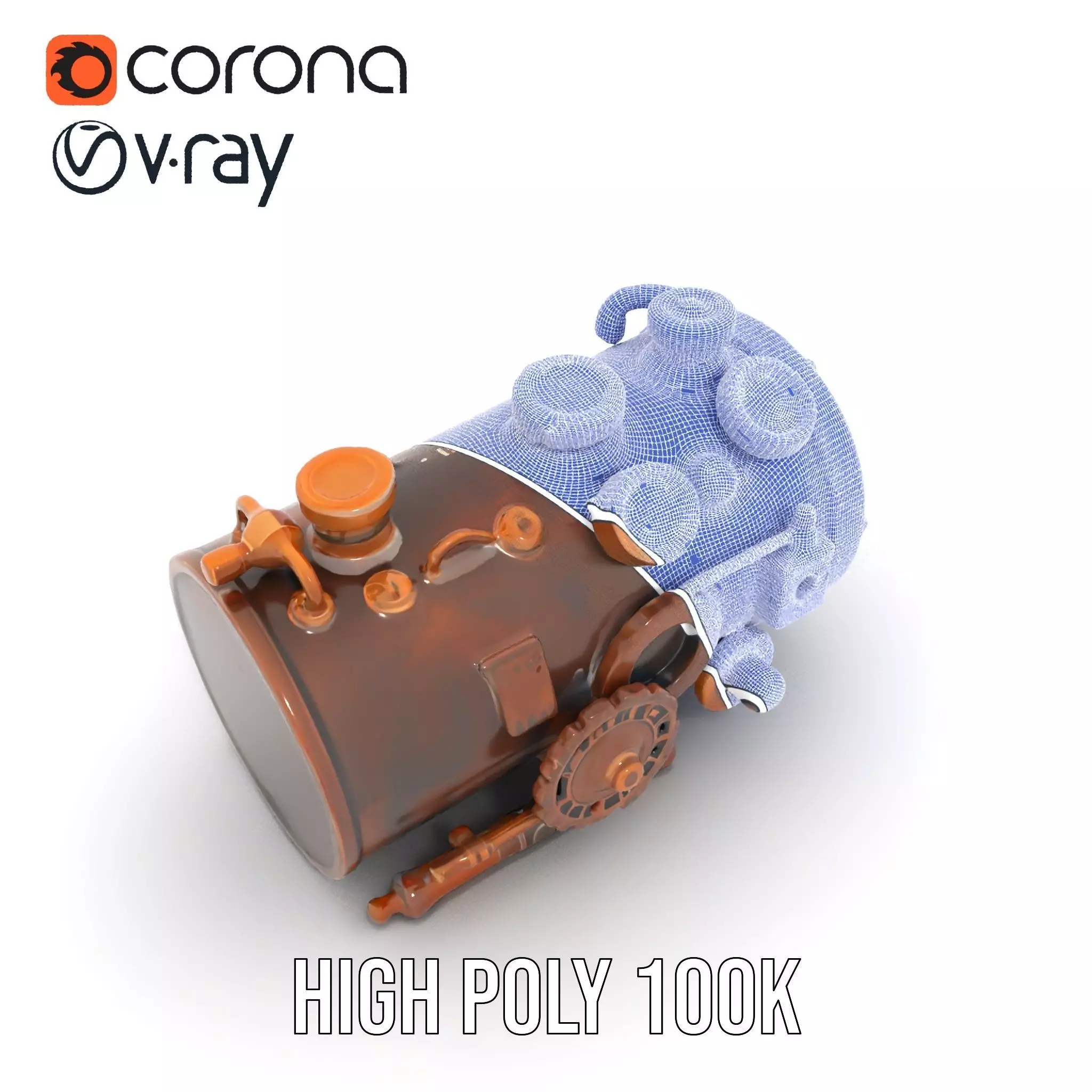 Steampunk Engine Gauge model pack Low-poly 3D model_32