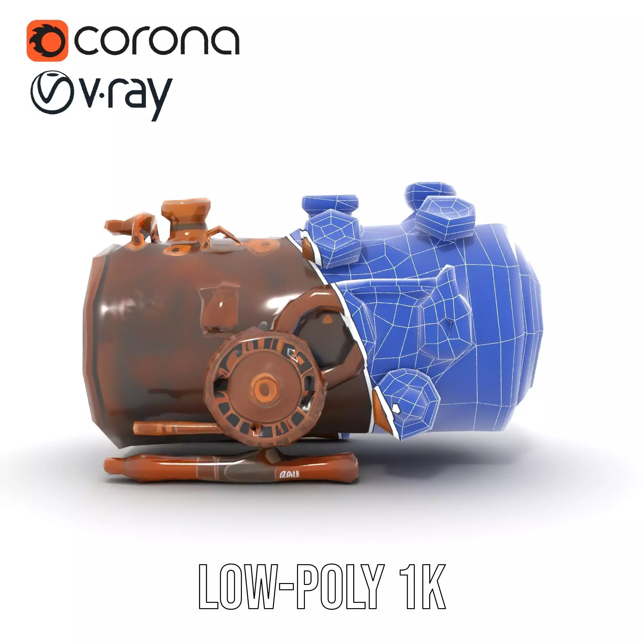 Steampunk Engine Gauge model pack Low-poly 3D model_12