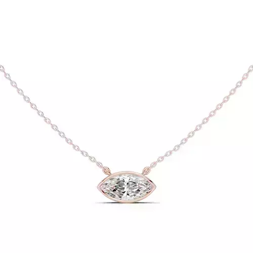 Solitaire Marquise Diamond Bezel Set Pendant Woman 3dm STL Video 3D print model