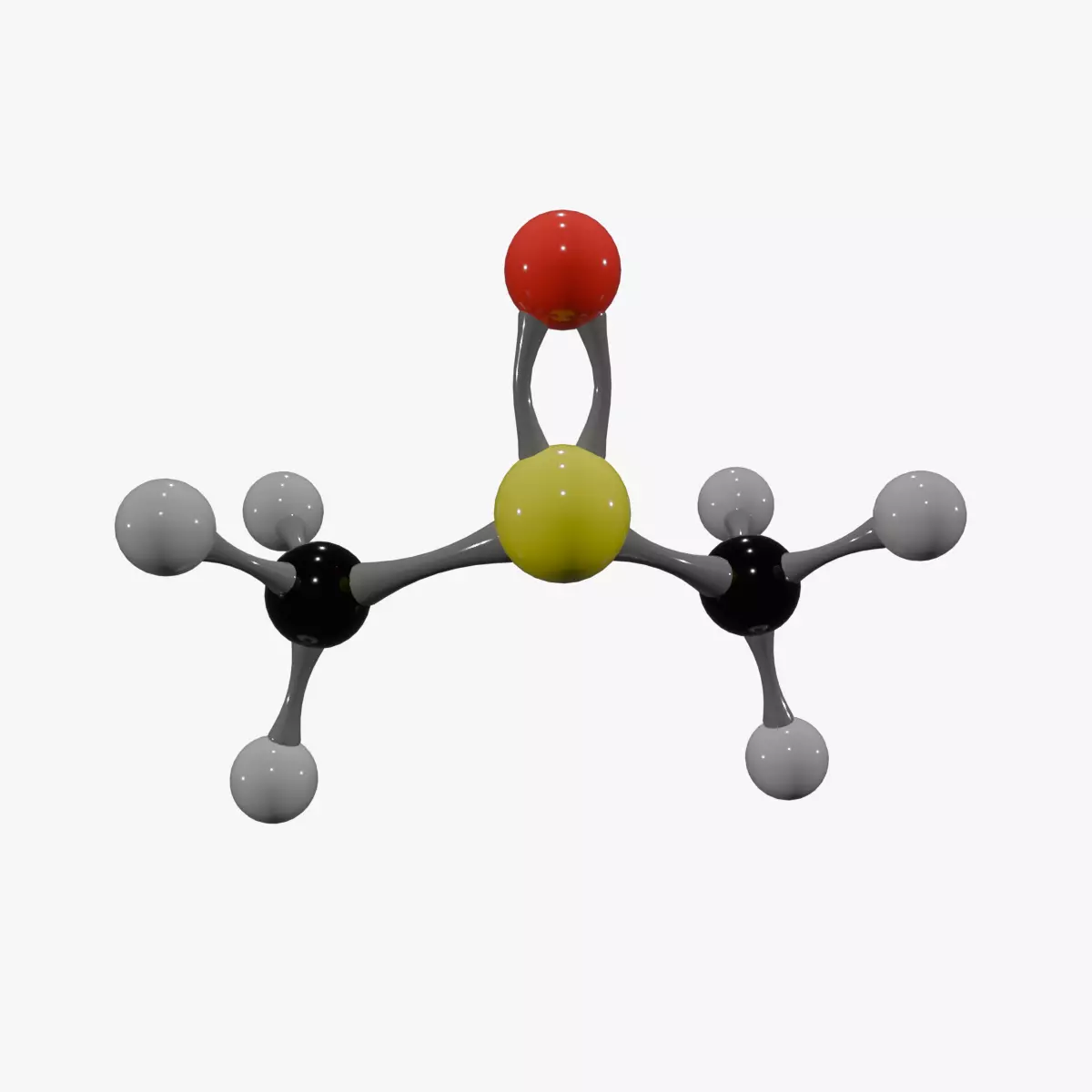 Dimethyl Sulfoxide Molecule Low-poly 3D model_0