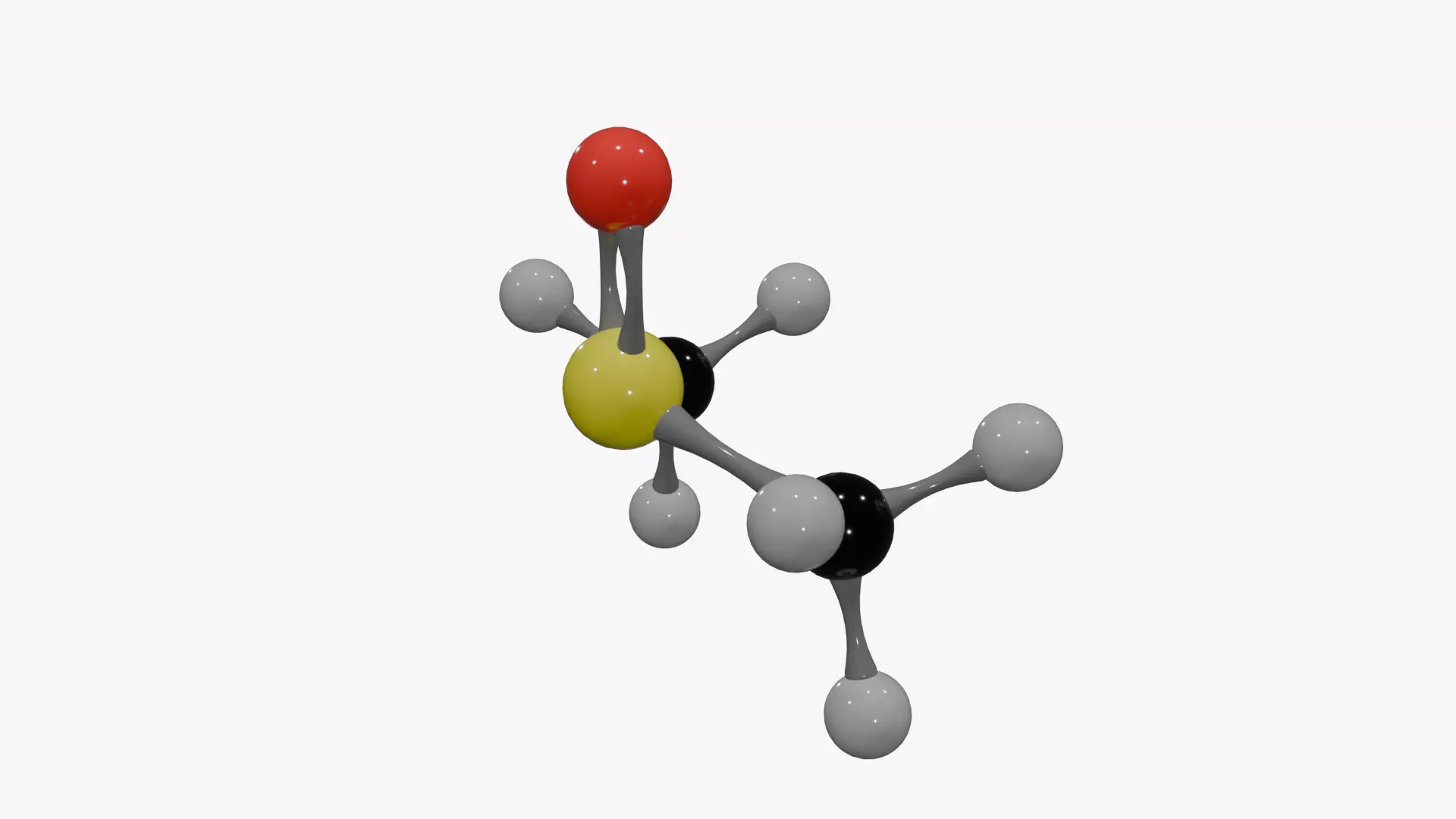 Dimethyl Sulfoxide Molecule Low-poly 3D model_2