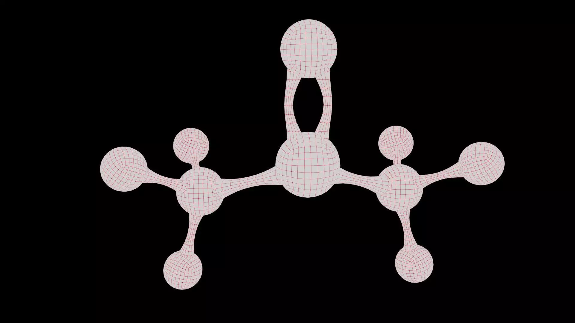 Dimethyl Sulfoxide Molecule Low-poly 3D model_8