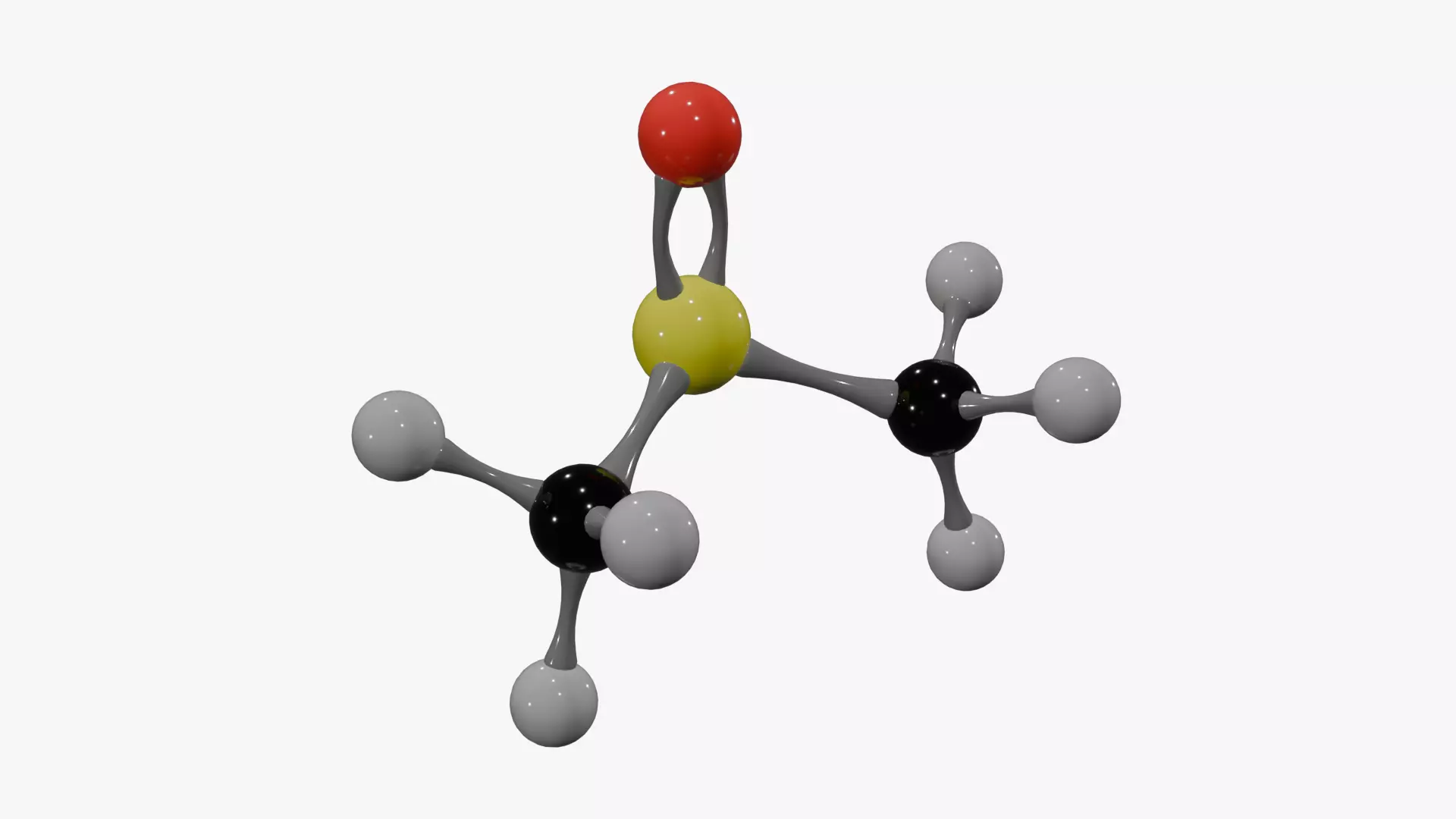 Dimethyl Sulfoxide Molecule Low-poly 3D model_5