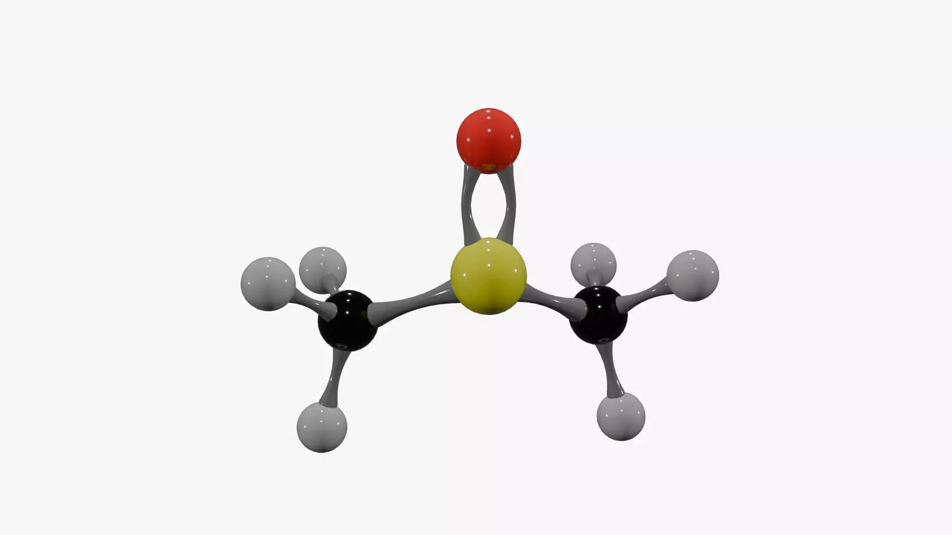 Dimethyl Sulfoxide Molecule Low-poly 3D model_1