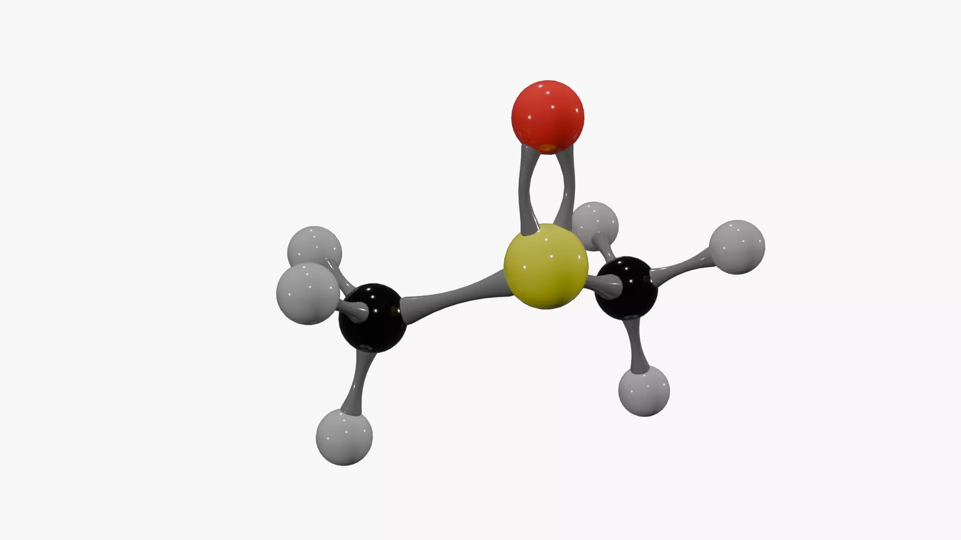 Dimethyl Sulfoxide Molecule Low-poly 3D model_3