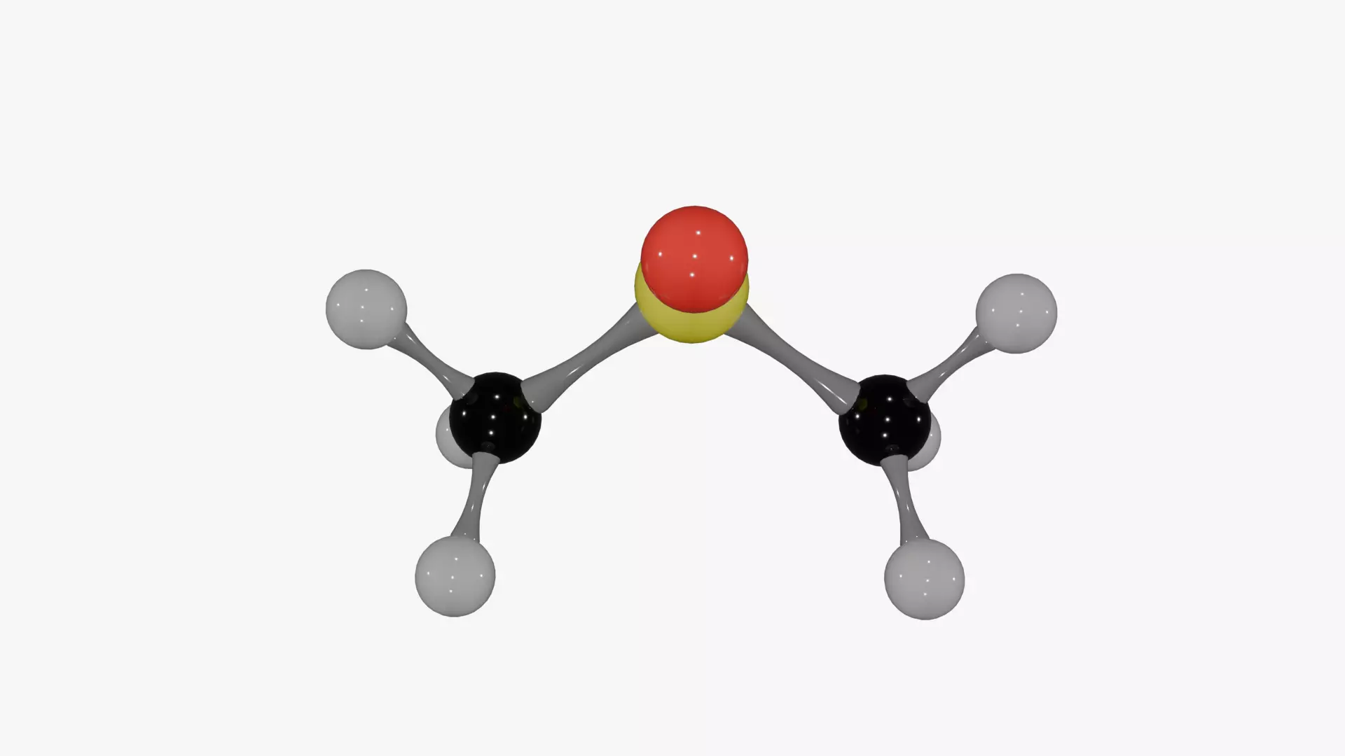 Dimethyl Sulfoxide Molecule Low-poly 3D model_6