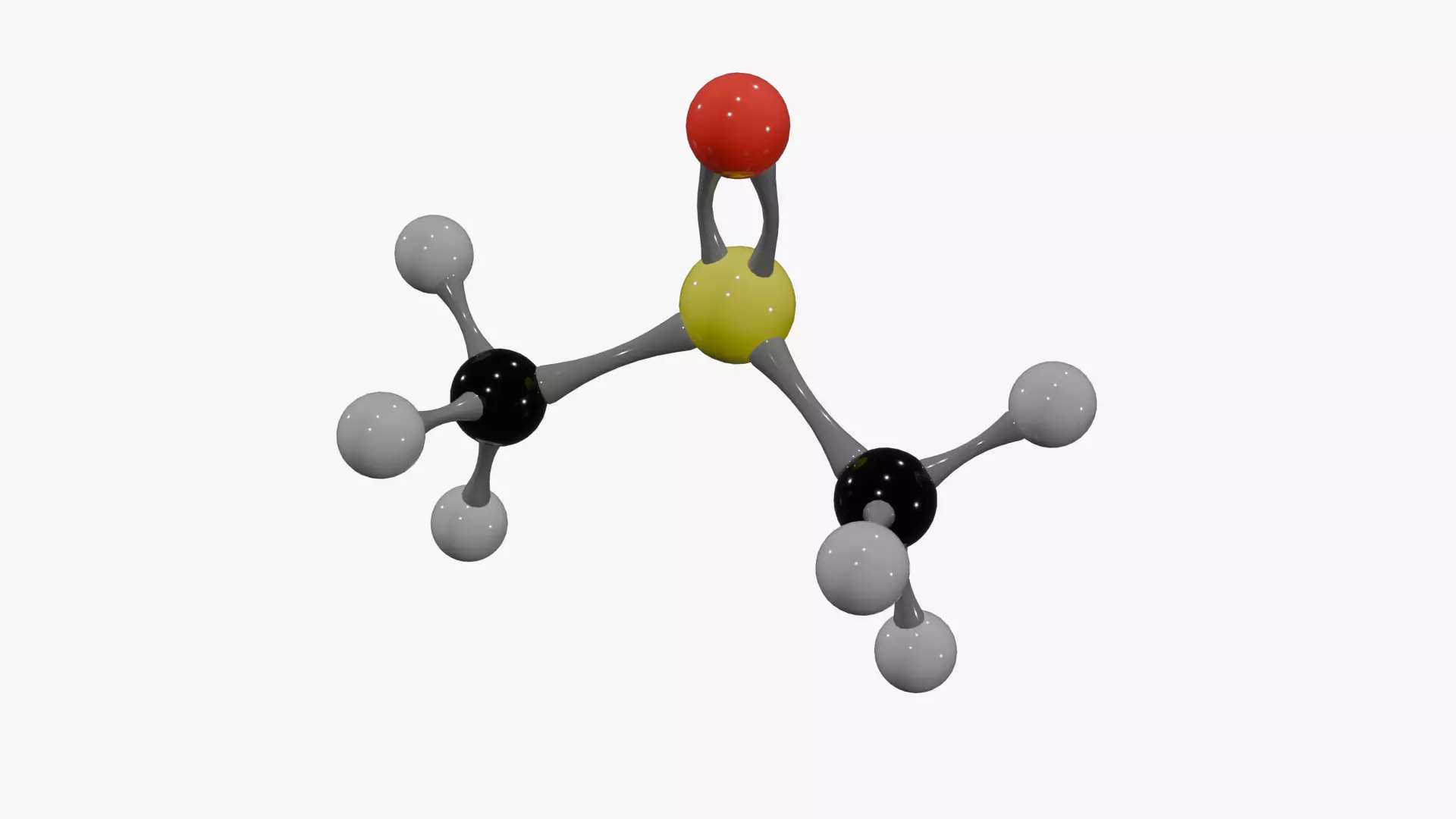 Dimethyl Sulfoxide Molecule Low-poly 3D model_4