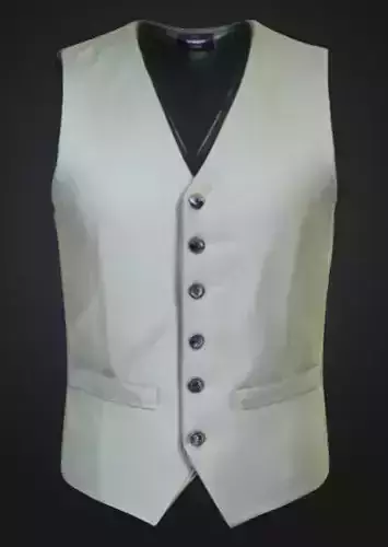 Olive Tailored Vest Low-poly 3D model