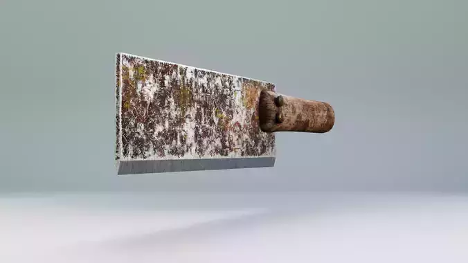 Rusty Butcher Knife  Realistic 3D Model