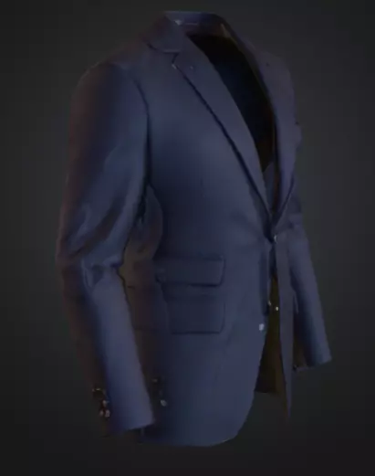 Elegant Attire Blazer Low-poly 3D model_1