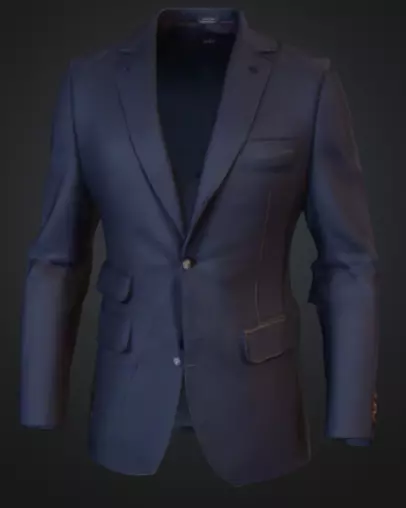 Elegant Attire Blazer Low-poly 3D model_0