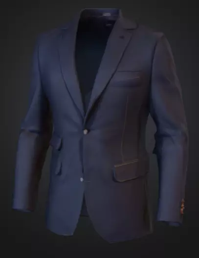 Elegant Attire Blazer Low-poly 3D model_5