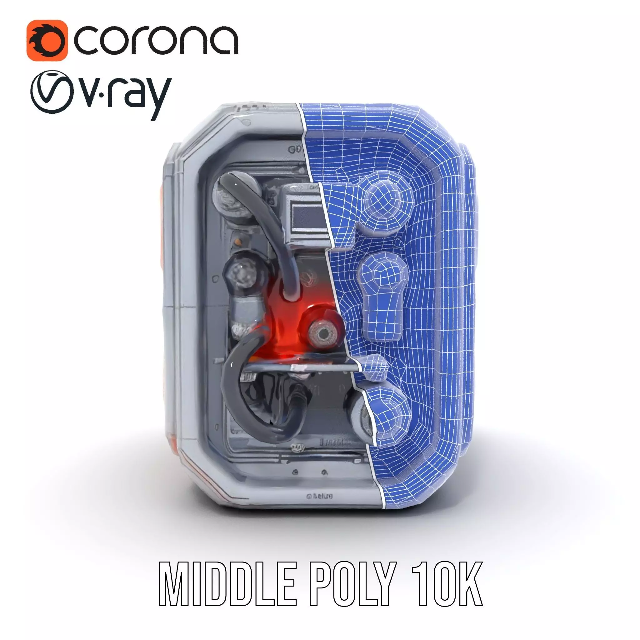 Futuristic Energy Generator Model Pack Low-poly 3D model_24