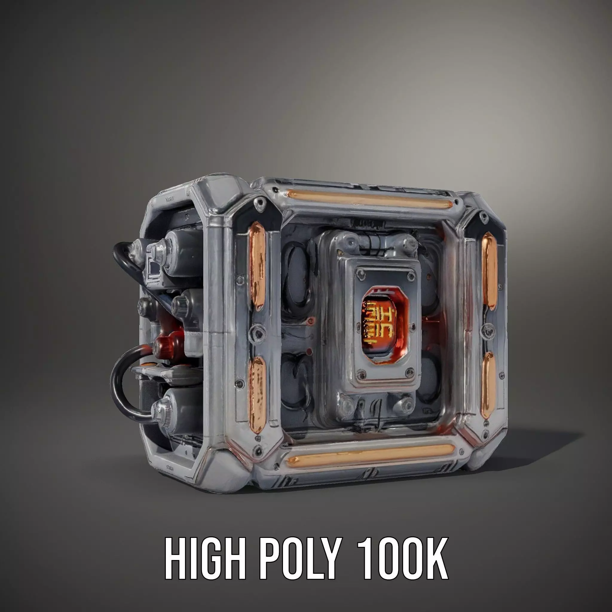 Futuristic Energy Generator Model Pack Low-poly 3D model_10