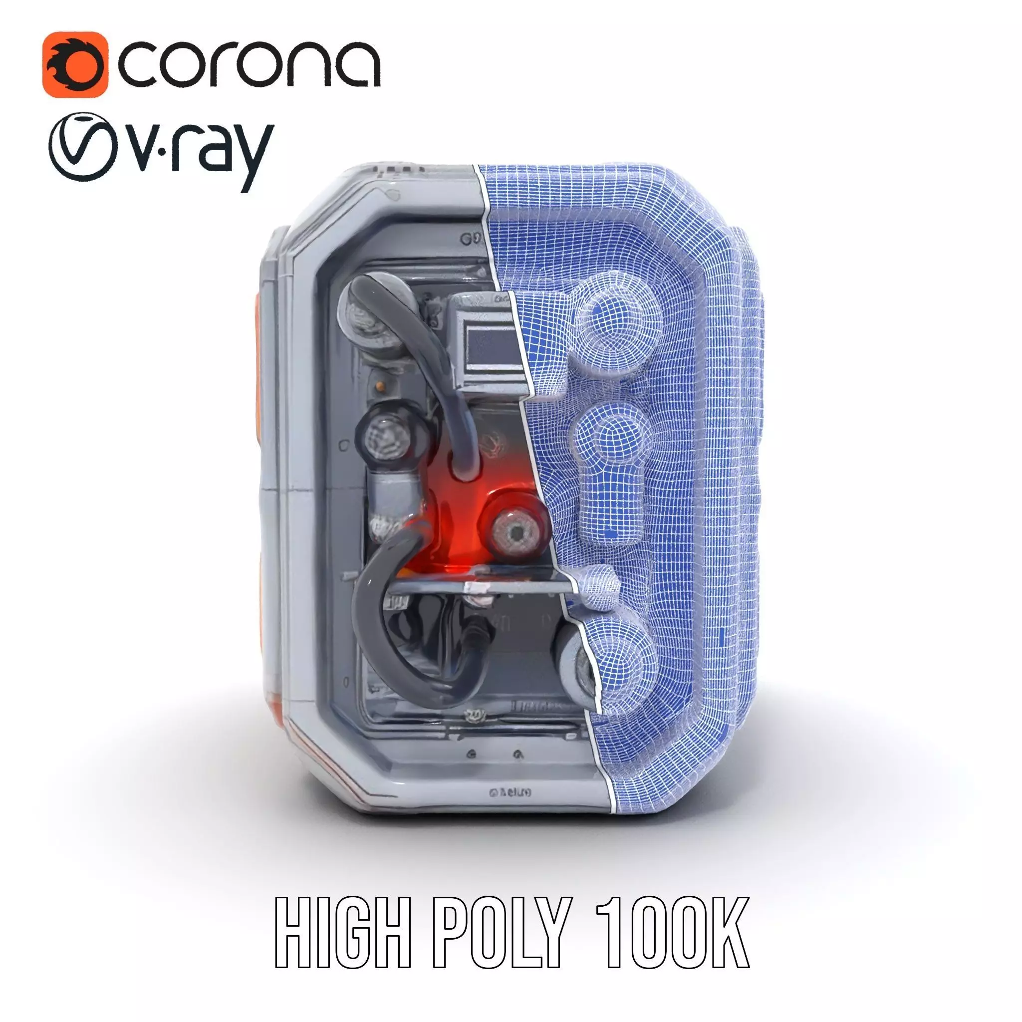 Futuristic Energy Generator Model Pack Low-poly 3D model_33