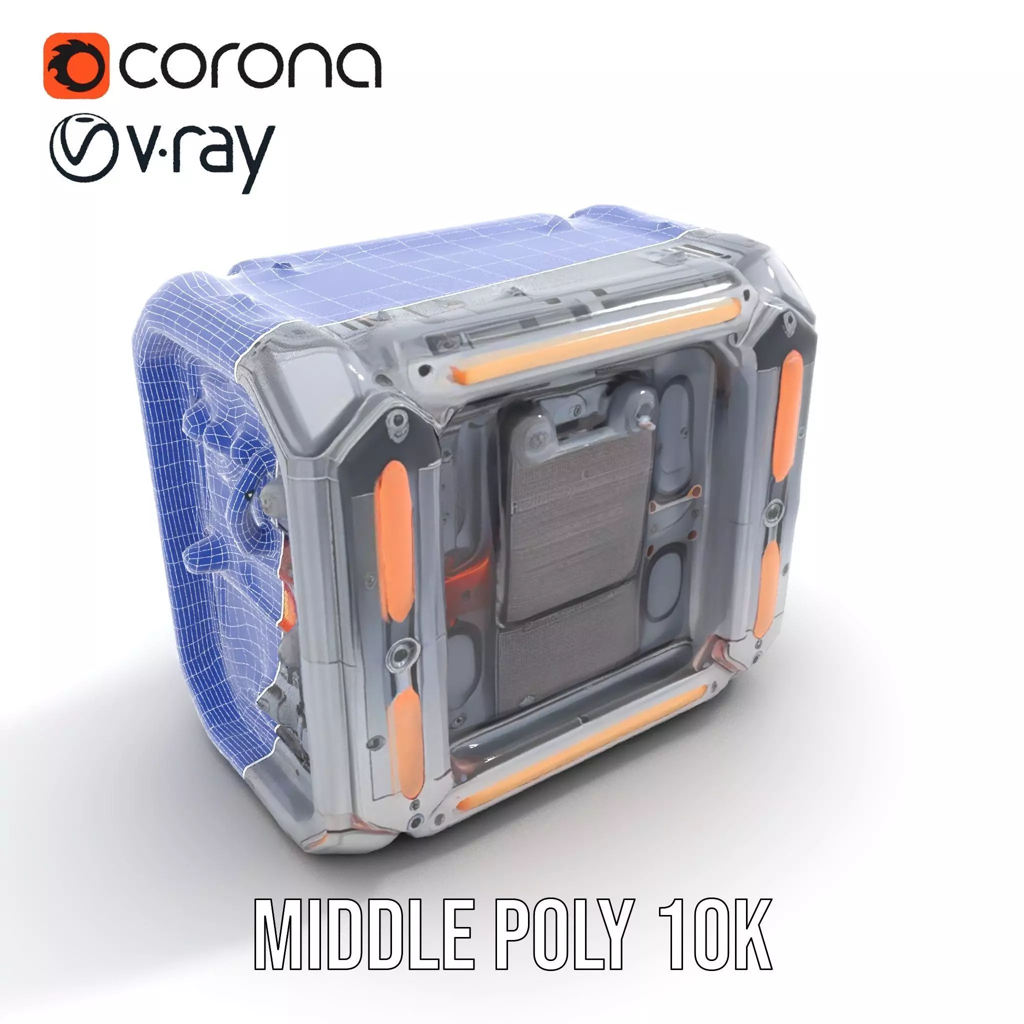 Futuristic Energy Generator Model Pack Low-poly 3D model_15