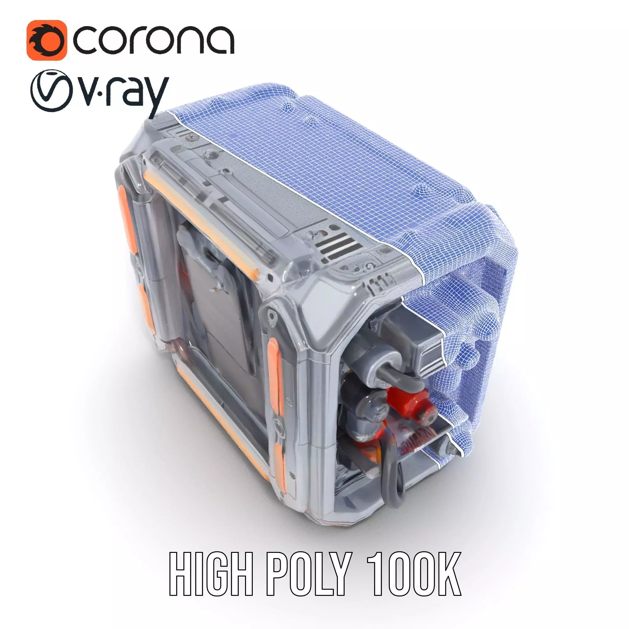 Futuristic Energy Generator Model Pack Low-poly 3D model_23