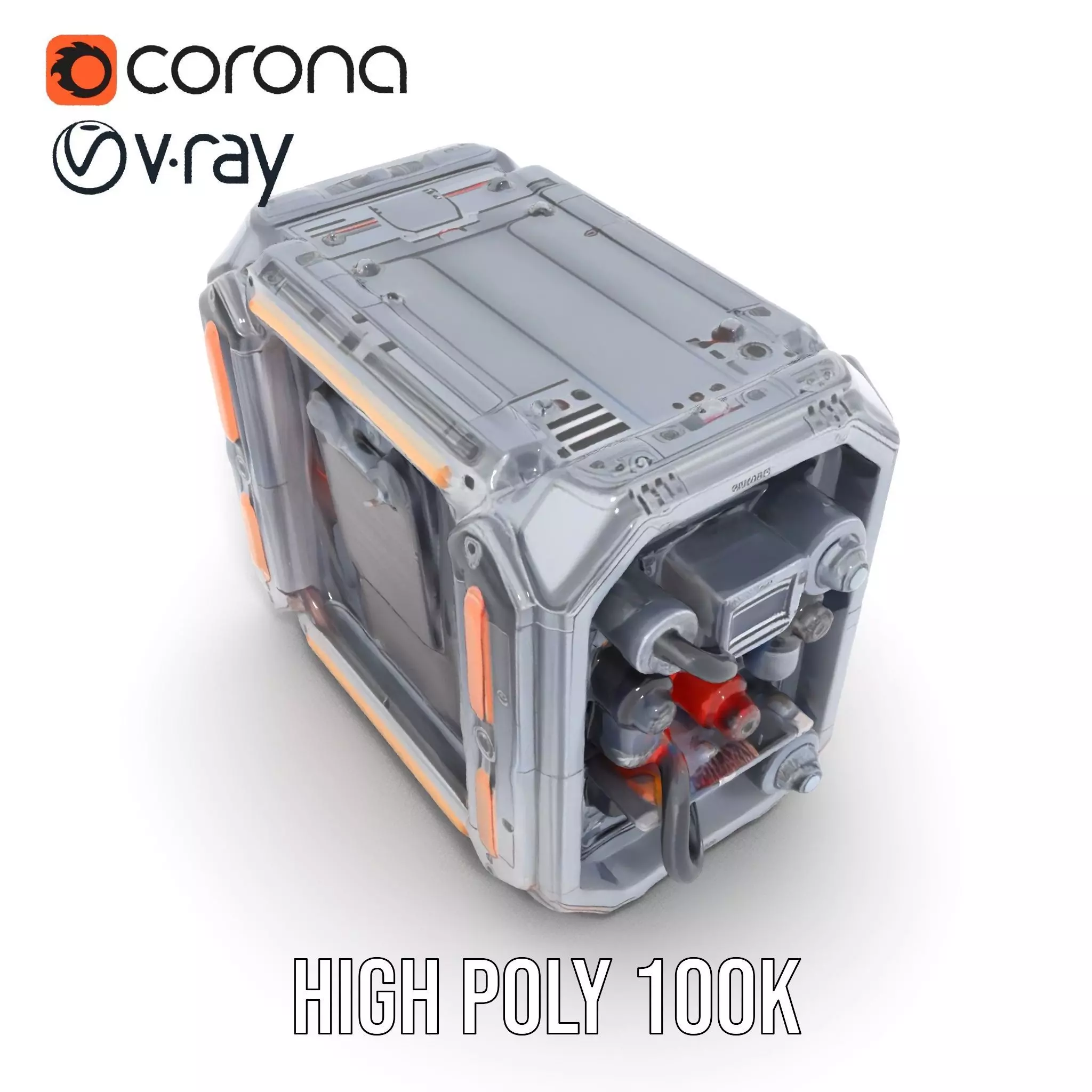 Futuristic Energy Generator Model Pack Low-poly 3D model_28