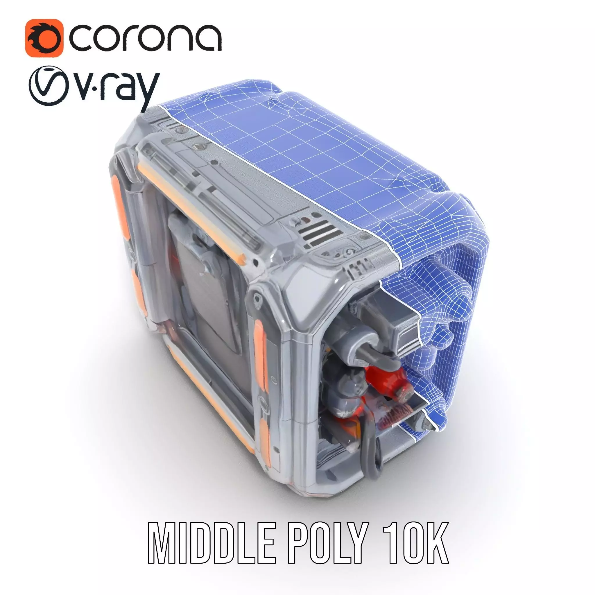 Futuristic Energy Generator Model Pack Low-poly 3D model_26