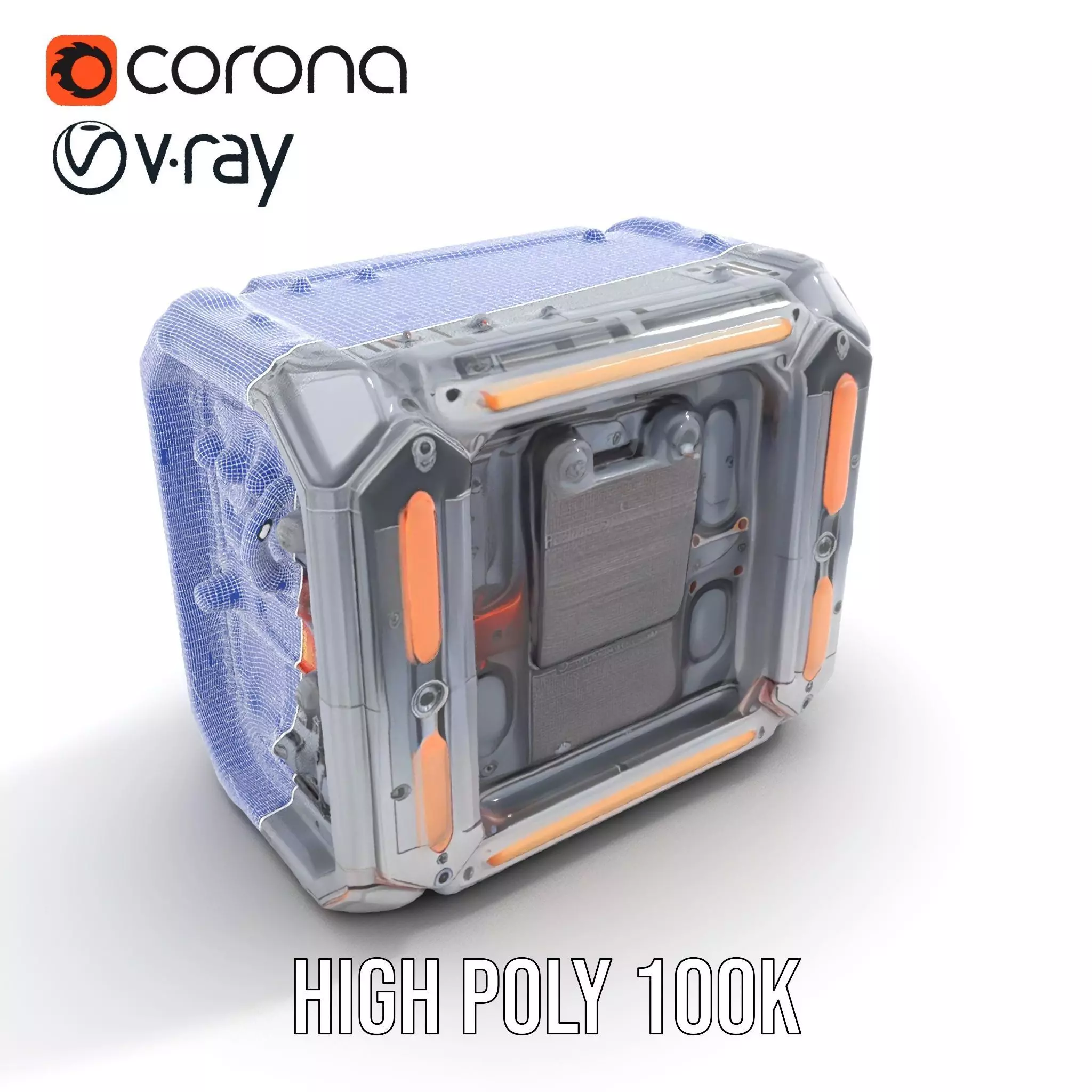 Futuristic Energy Generator Model Pack Low-poly 3D model_20