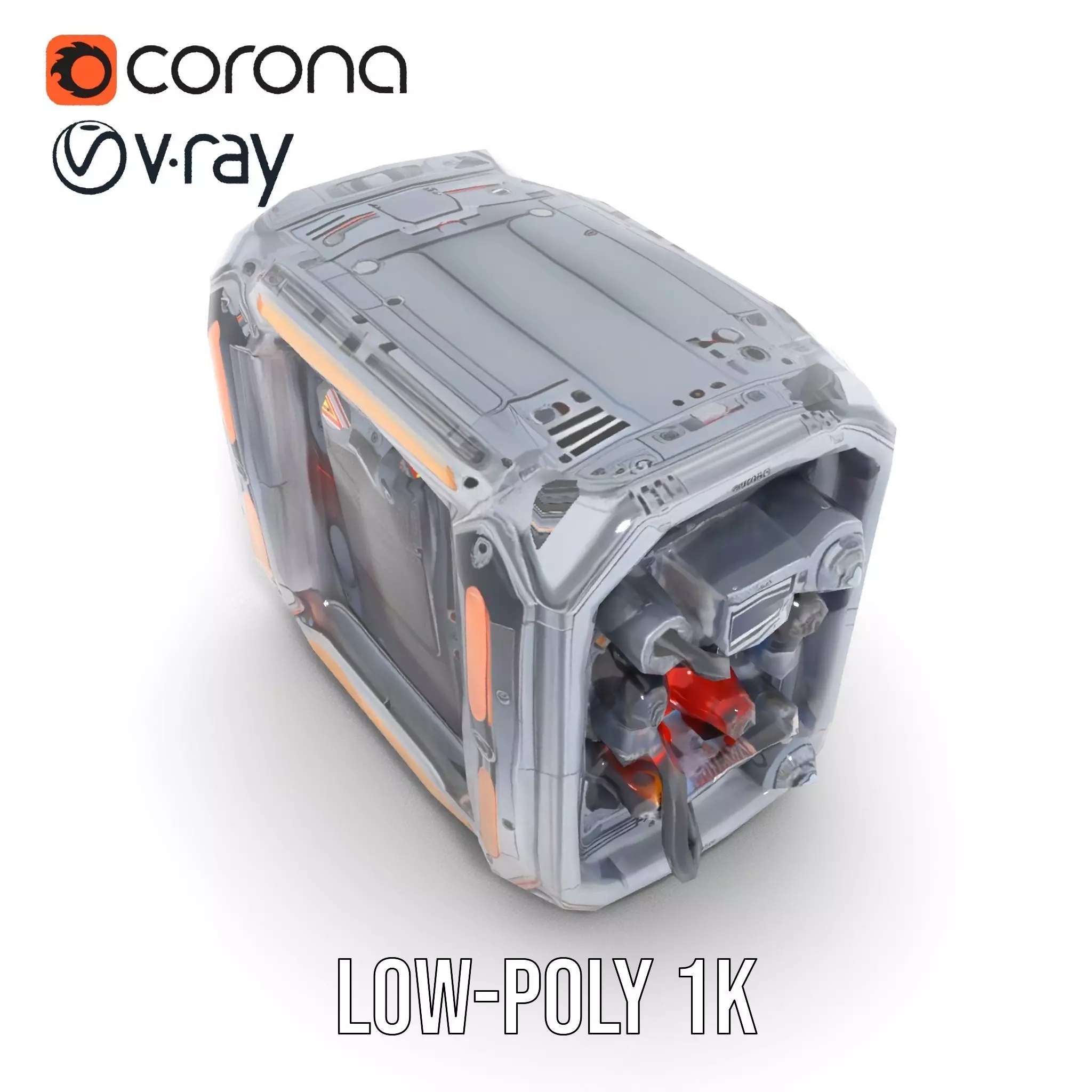 Futuristic Energy Generator Model Pack Low-poly 3D model_14