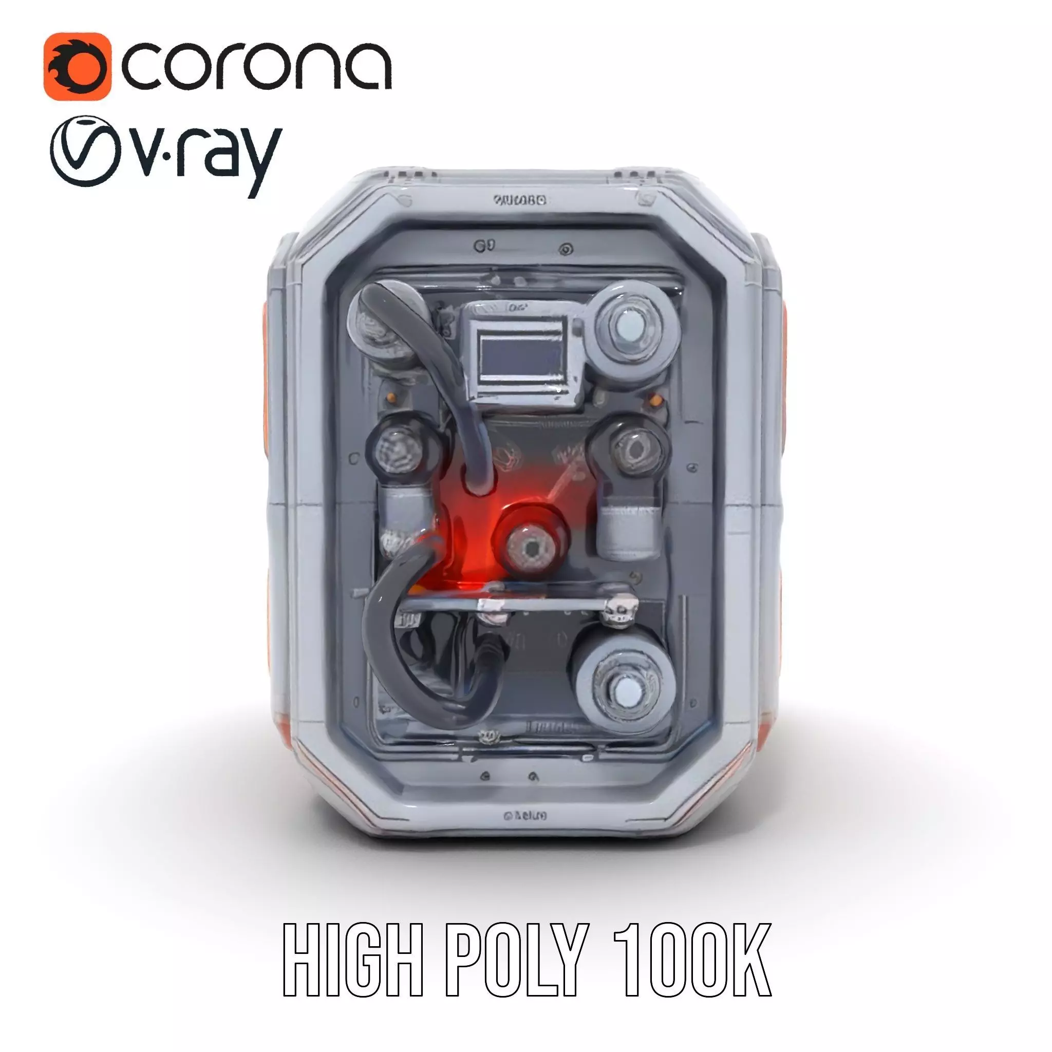 Futuristic Energy Generator Model Pack Low-poly 3D model_32